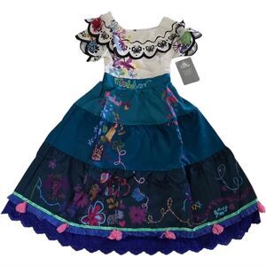 Disney Store Encanto Kids' Mirabel Madrigal Costume Deluxe Dress 7/8 Girls NWT